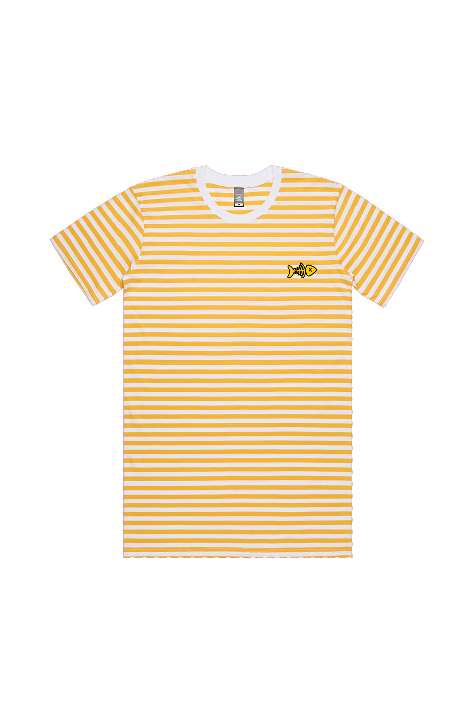 9LIVES White Yellow Stripe Tee