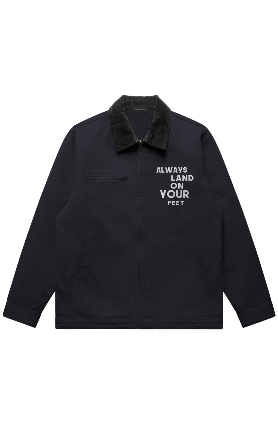 9LIVES Slogan Canvas Cord Jacket