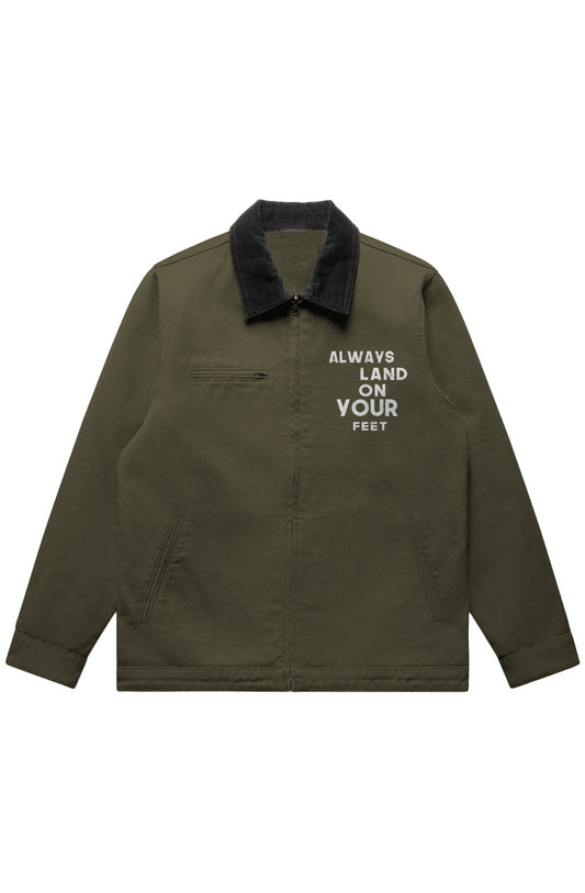 9LIVES Slogan Canvas Cord Jacket