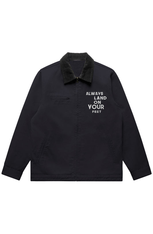 9LIVES Slogan Canvas Cord Jacket