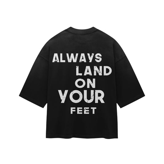 9LIVES Slogan Garment-Dyed Tee